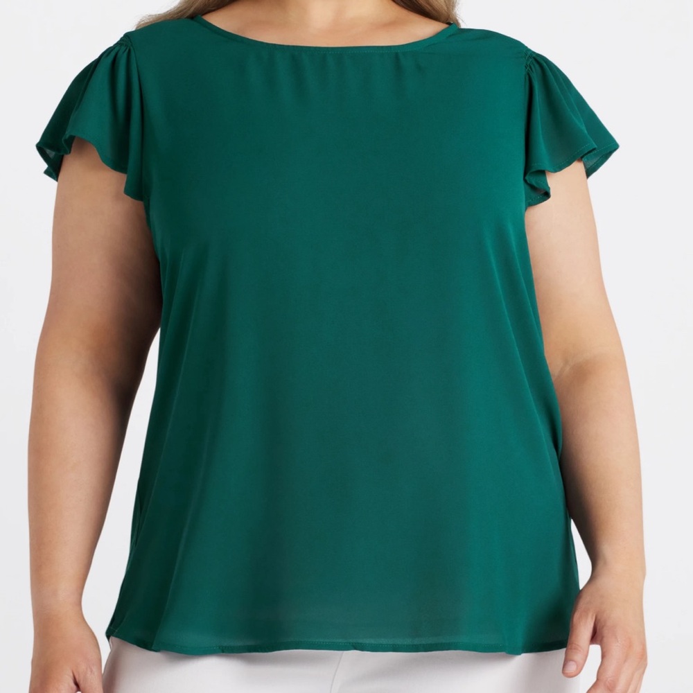PAPERMOON
Briarwood Mixed Material Flutter Sleeve Blouse